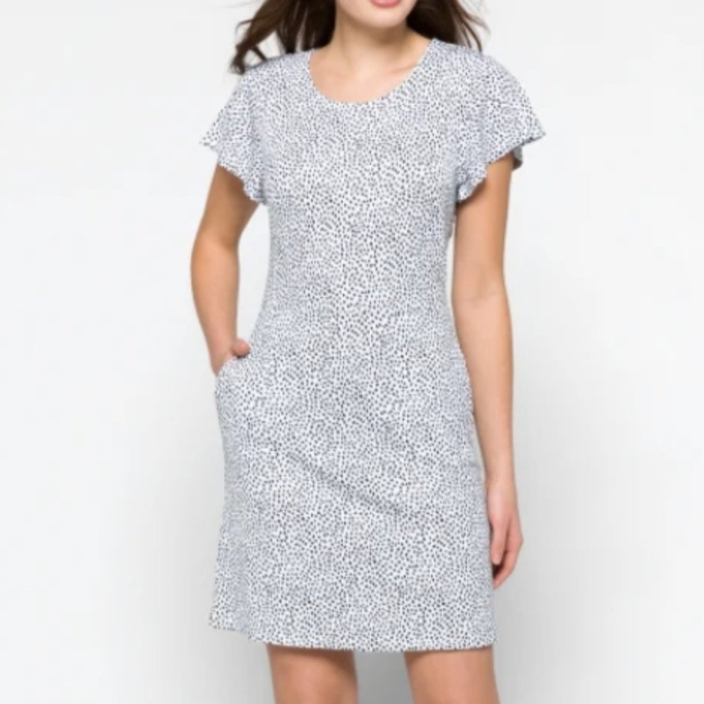 Women's Black and White Patterned Dress